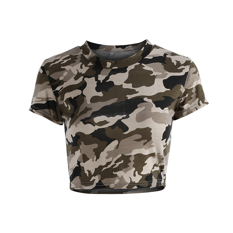 Short Cropped High Waist Short Sleeve
