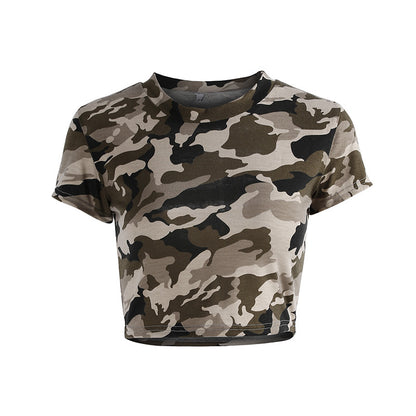Short Cropped High Waist Short Sleeve