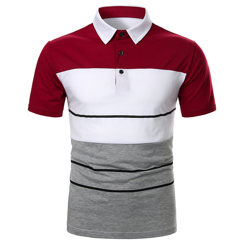 Stitching Webbing Men's Short Sleeve