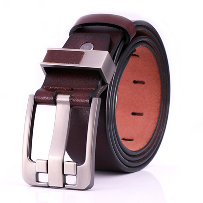 Leather belt men's pin buckle