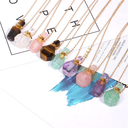 Perfume bottle crystal necklace