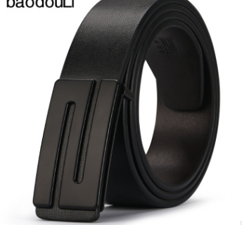 The young man's belt buckle