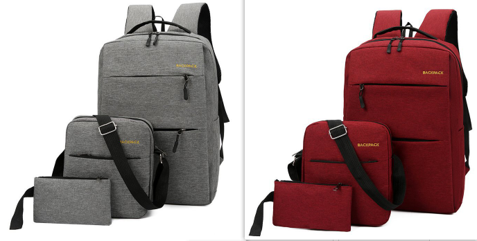 New Casual Backpack Three-piece Outdoor