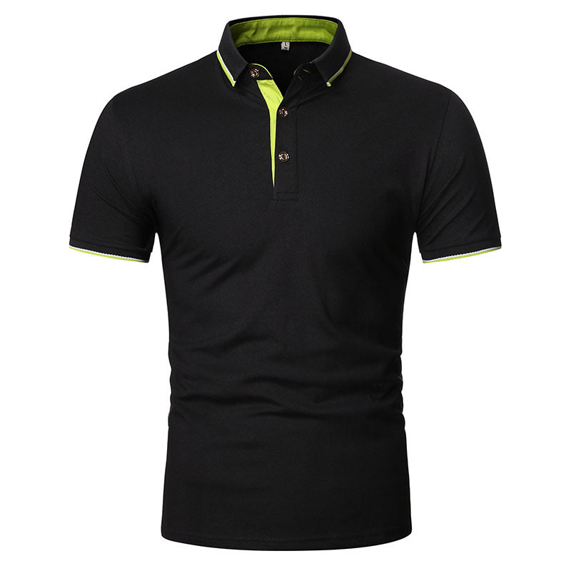 Lapel Men's Top Solid Color