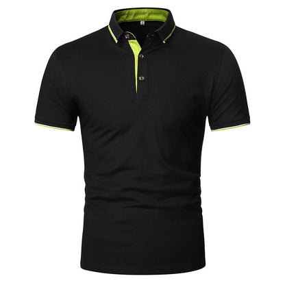 Lapel Men's Top Solid Color