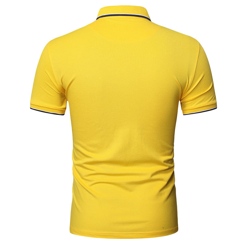 Lapel Men's Top Solid Color