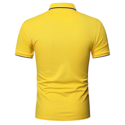 Lapel Men's Top Solid Color