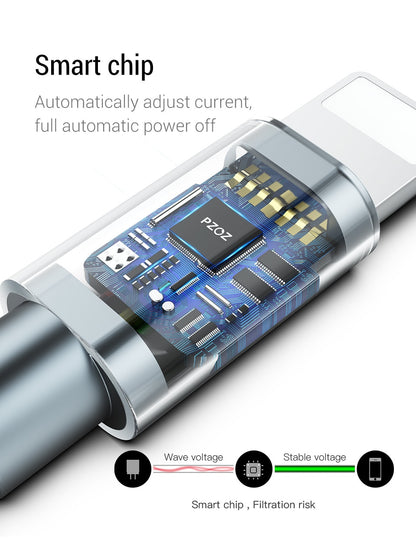 PZOZ Usb Cable For iphone cable 14 13 12 11 pro max Xs Xr X SE 8 7 6s plus ipad air mini fast charging cable For iphone charger