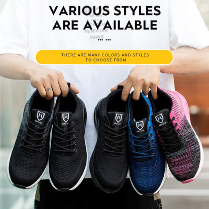 Men Work Shoes Steel Toe Shoes Puncture-Proof Work Sneakers Work Boots Safety Shoes for Men Mesh Lightweight Anti-smashing Shoes