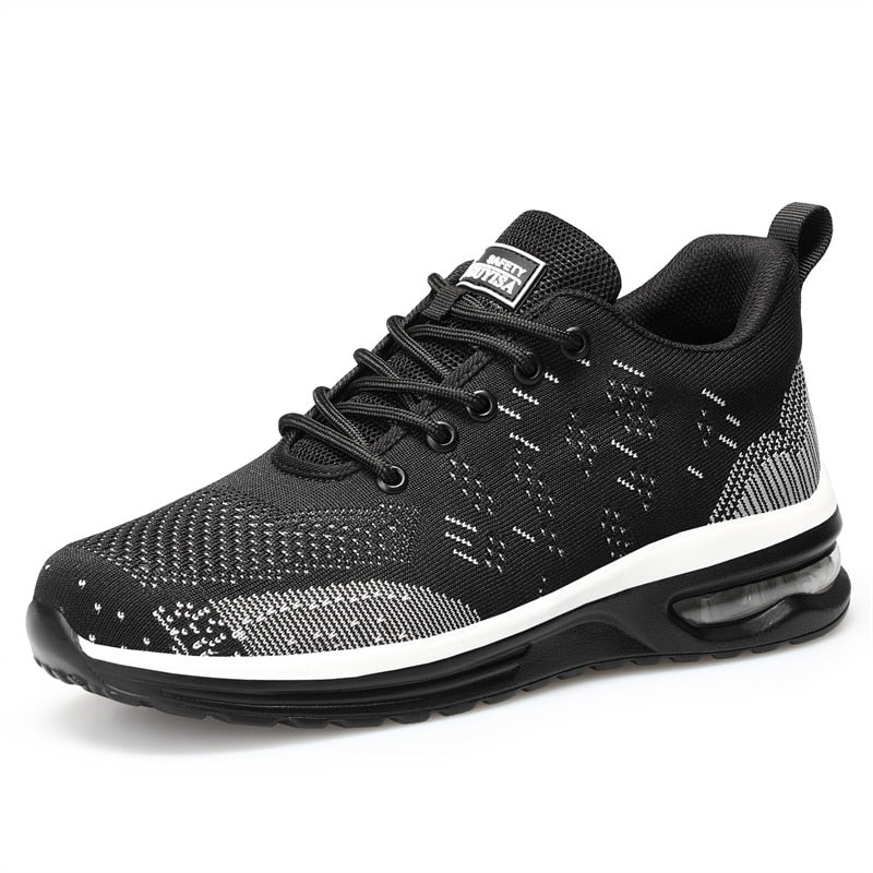 Men Work Shoes Steel Toe Shoes Puncture-Proof Work Sneakers Work Boots Safety Shoes for Men Mesh Lightweight Anti-smashing Shoes