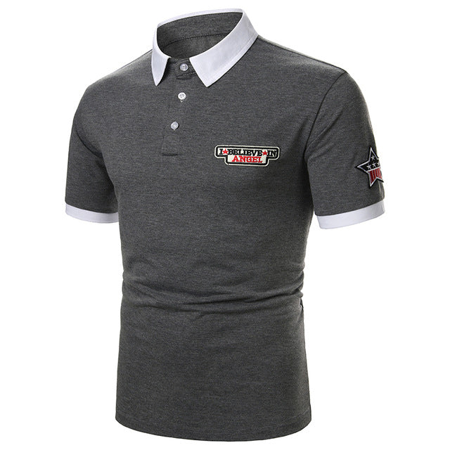 Stitching Webbing Men's Short Sleeve