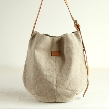 Cotton And Linen Bag Large Capacity Inclined