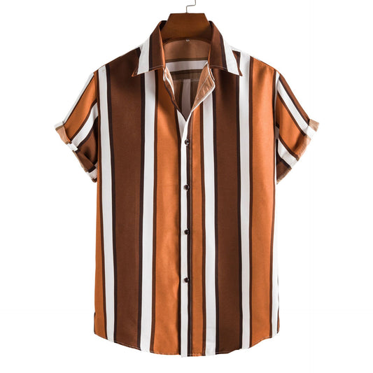 Men's Short Sleeve Casual Shirt Striped