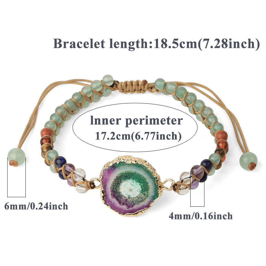 Agate Natural Crystal Beaded Braided Bracelet
