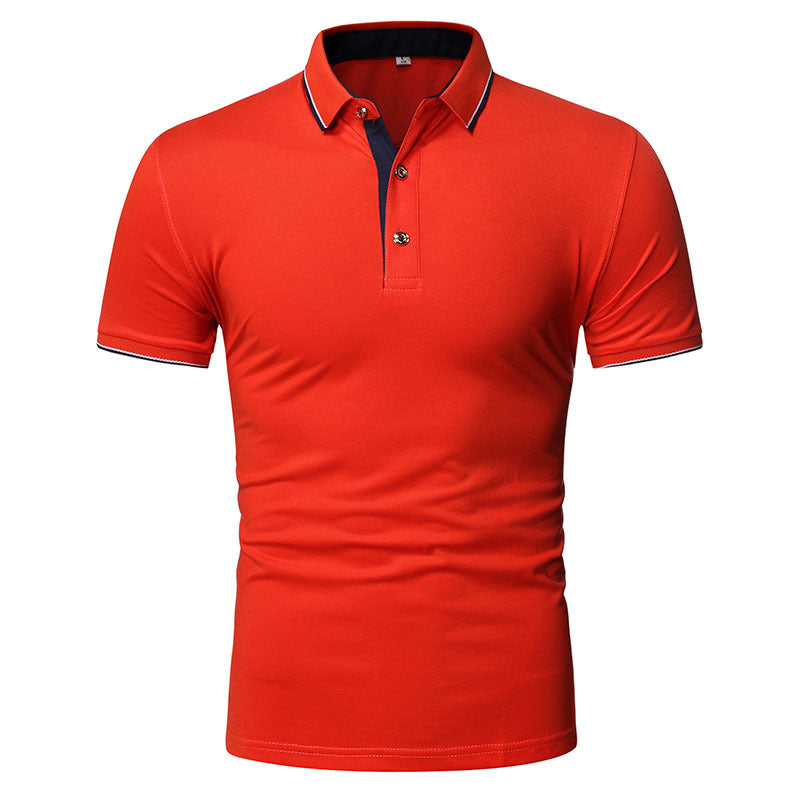 Lapel Men's Top Solid Color