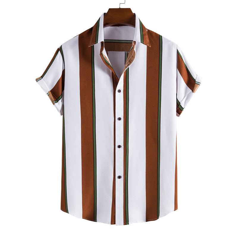 Men's Short Sleeve Casual Shirt Striped