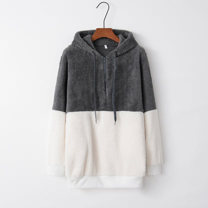 Women's Casual Round Neck Rope Hooded