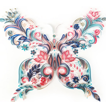 20 Inch Butterfly Quilling Illustration