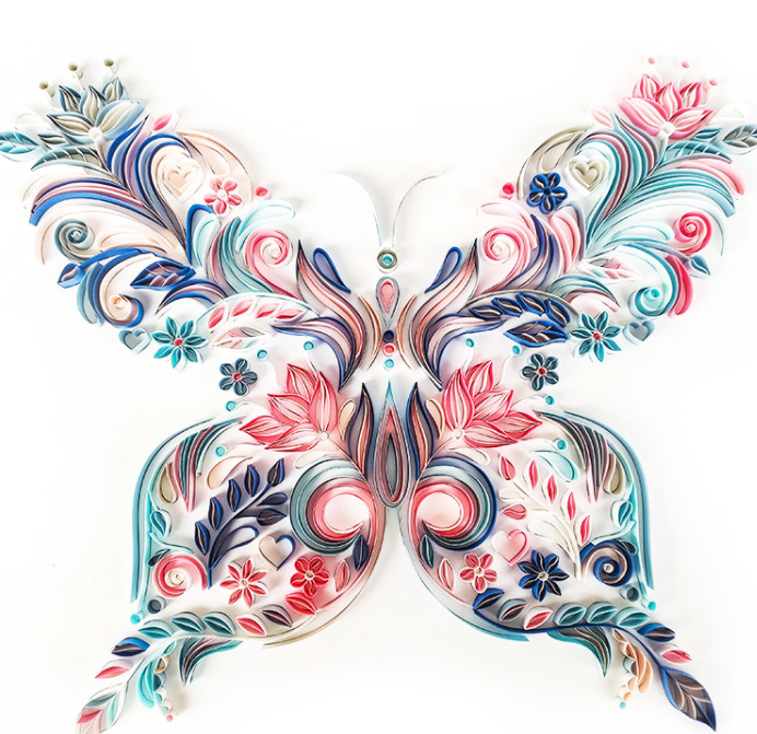 20 Inch Butterfly Quilling Illustration