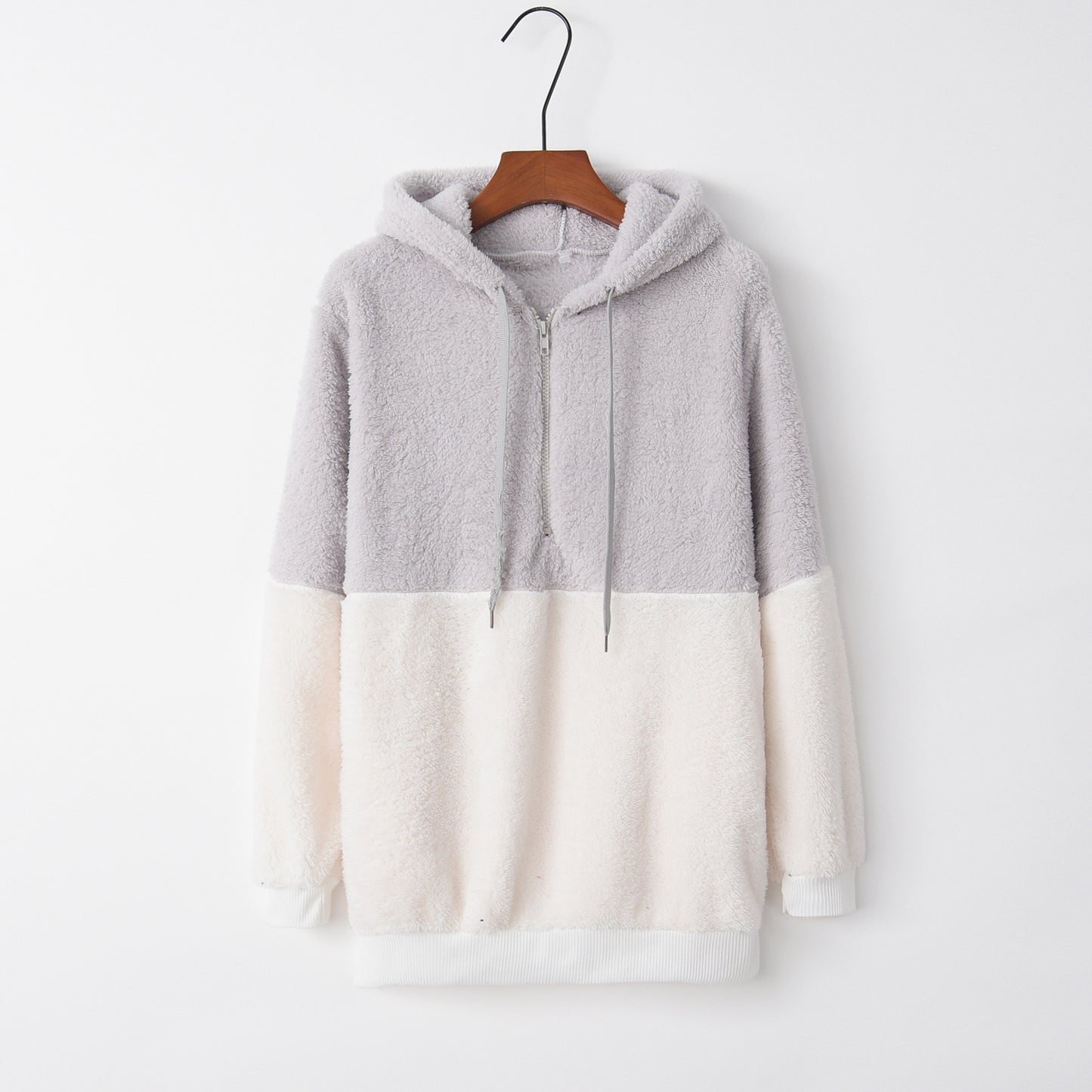 Women's Casual Round Neck Rope Hooded