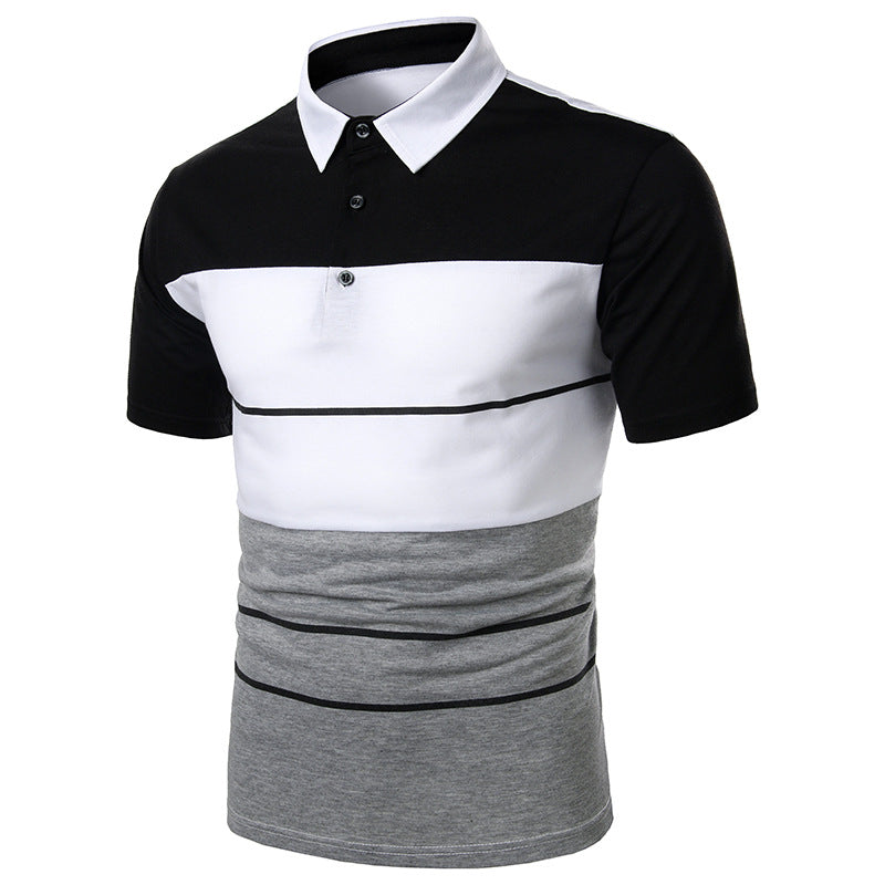 Stitching Webbing Men's Short Sleeve