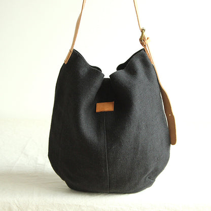 Cotton And Linen Bag Large Capacity Inclined