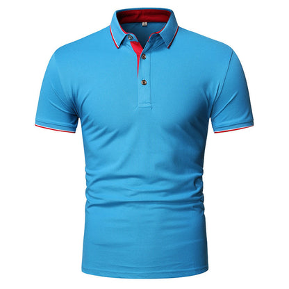 Lapel Men's Top Solid Color