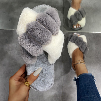 Furry Slippers New Autumn And Winter Indoor