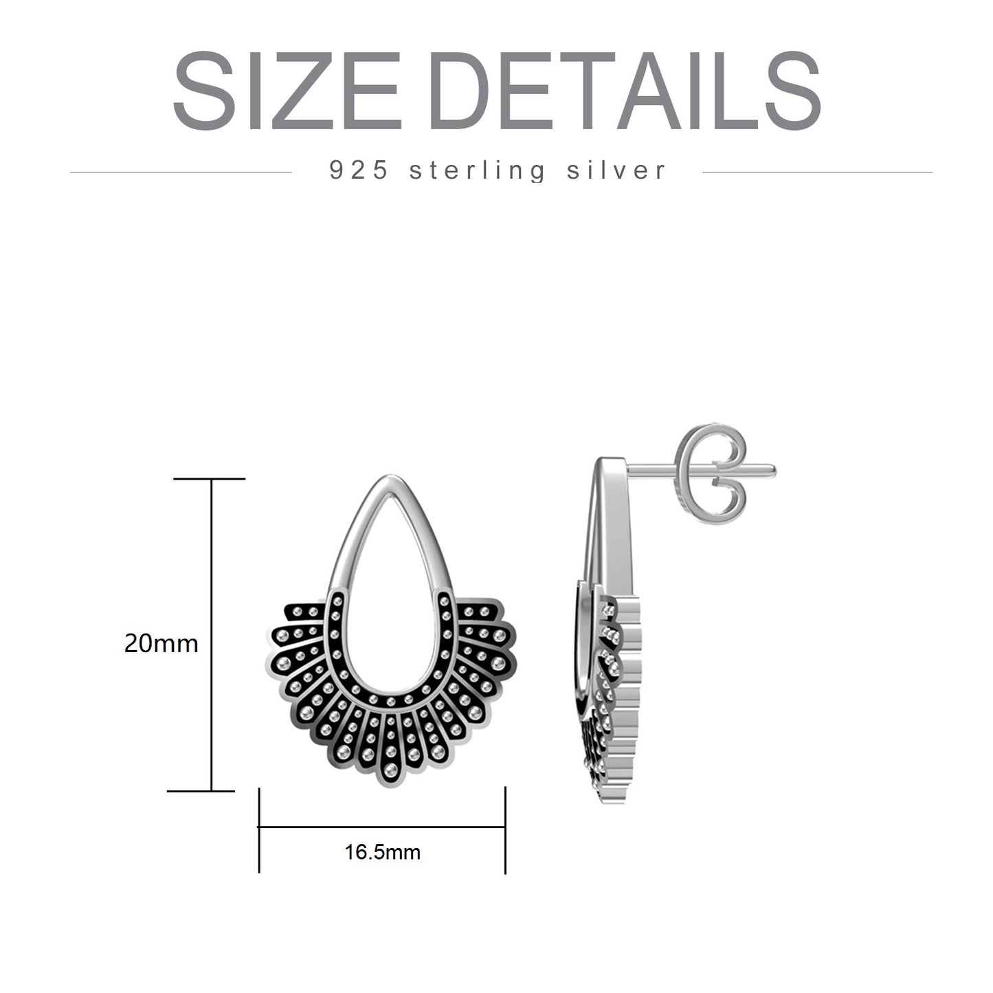 RBG Dissent Collar Earrings 925 Sterling Silver Drop/Stud Earrings RBG Earrings for Women Fan of Ruth Bader Ginsburg - Catch And Ship