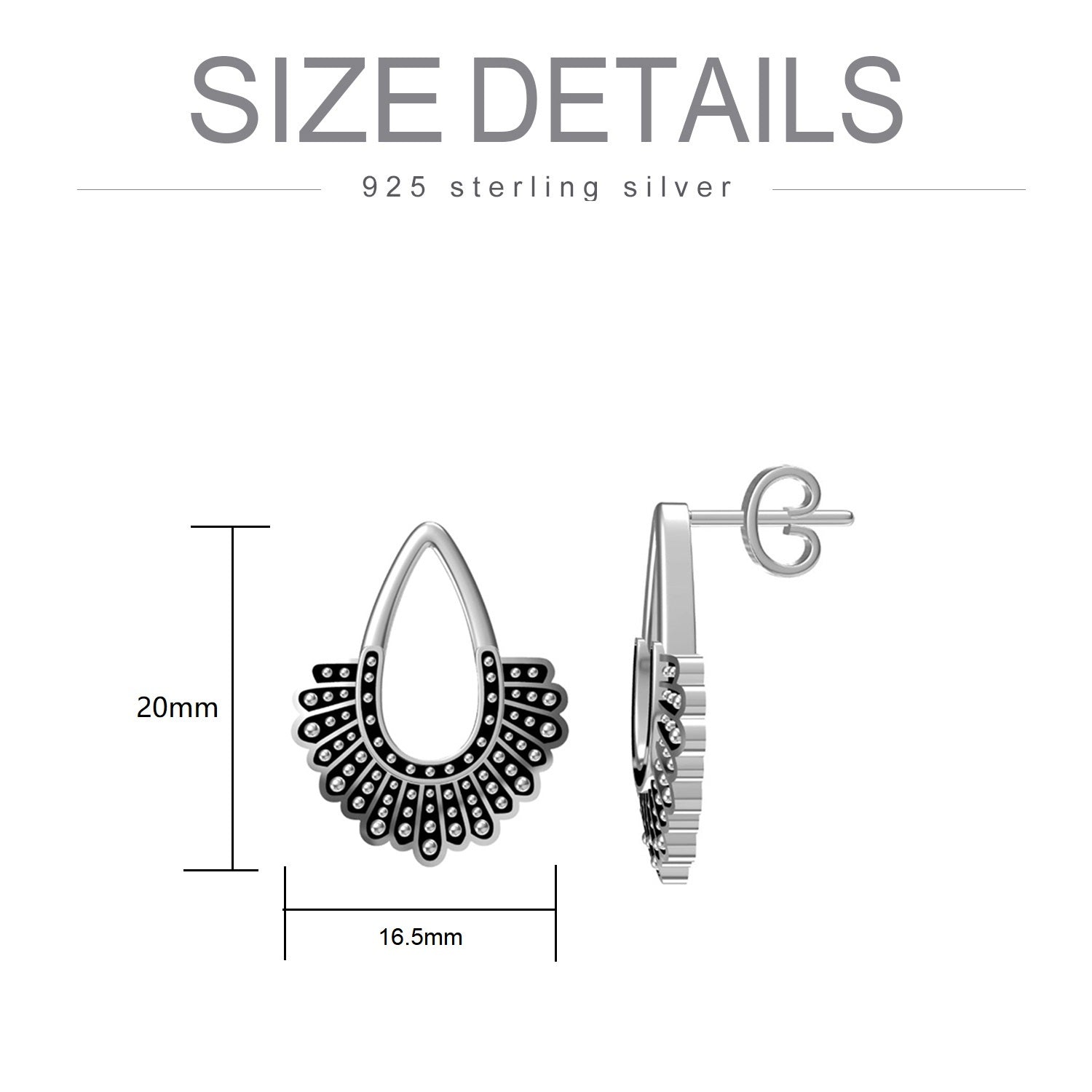 RBG Dissent Collar Earrings 925 Sterling Silver Drop/Stud Earrings RBG Earrings for Women Fan of Ruth Bader Ginsburg - Catch And Ship