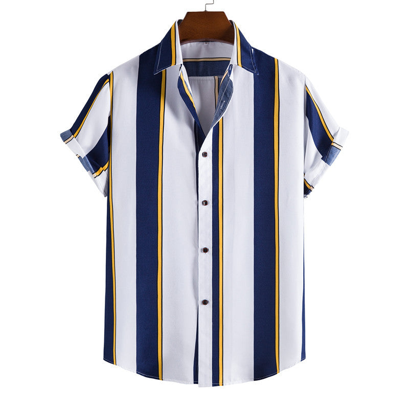 Men's Short Sleeve Casual Shirt Striped