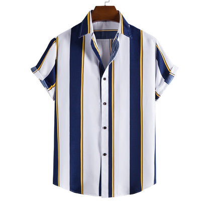 Men's Short Sleeve Casual Shirt Striped