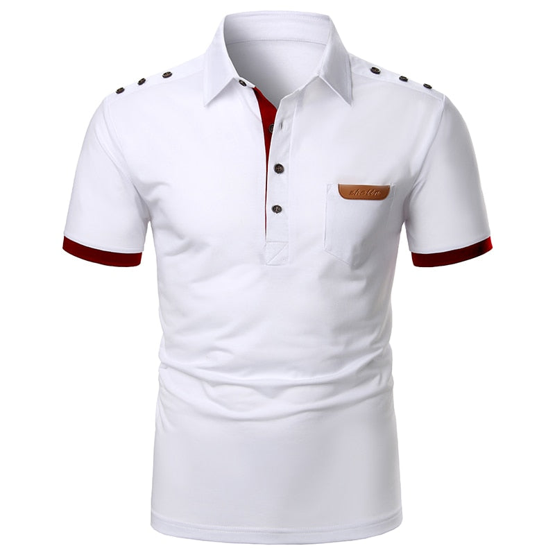 Stitching Webbing Men's Short Sleeve