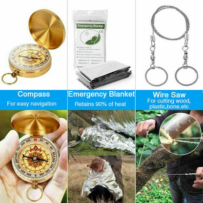 Products 14-In-1 Outdoor Emergency Survival Kit Camping