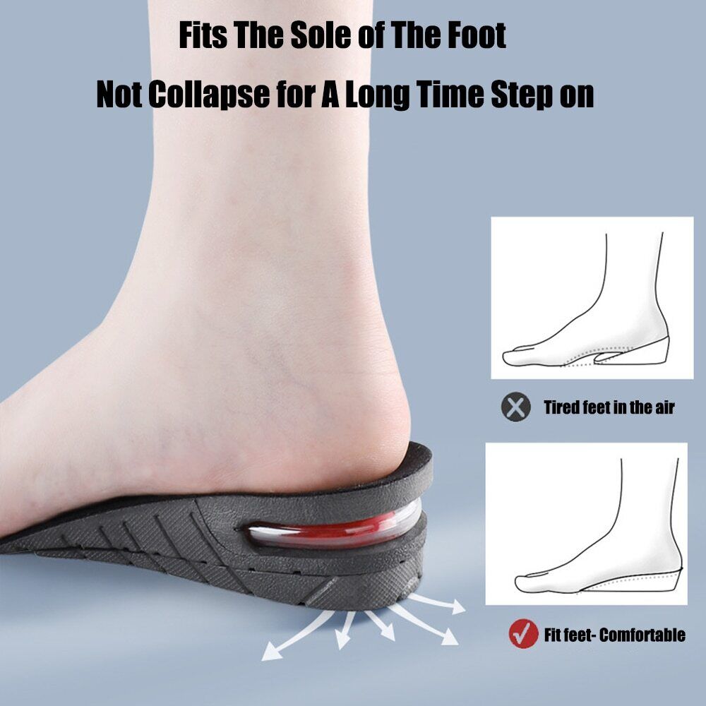 Eight Increase Insole Height Invisible Lift Adjustable Heel Lifting Inserts Shoe Pads Women Men Invisible Height Increase Insoles Heel Lift Taller Shoe Inserts Pad