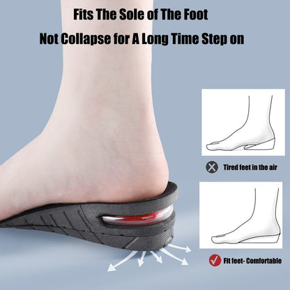 Eight Increase Insole Height Invisible Lift Adjustable Heel Lifting Inserts Shoe Pads Women Men Invisible Height Increase Insoles Heel Lift Taller Shoe Inserts Pad