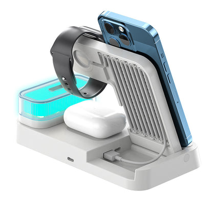 4 In 1 Multifunction Wireless Charger Station With Alarm Clock