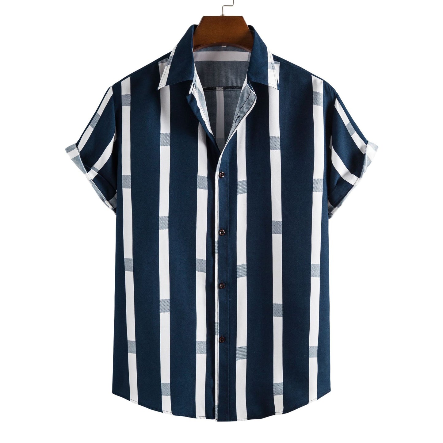 Men's Short Sleeve Casual Shirt Striped