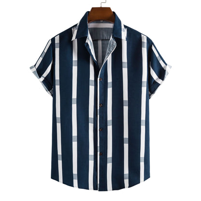 Men's Short Sleeve Casual Shirt Striped