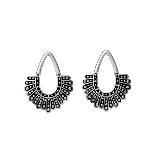 RBG Dissent Collar Earrings 925 Sterling Silver Drop/Stud Earrings RBG Earrings for Women Fan of Ruth Bader Ginsburg - Catch And Ship