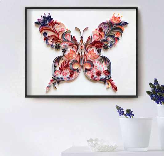 20 Inch Butterfly Quilling Illustration