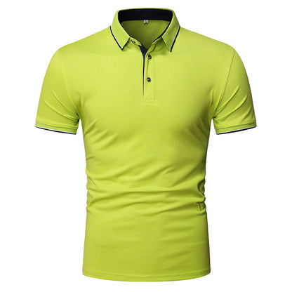 Lapel Men's Top Solid Color