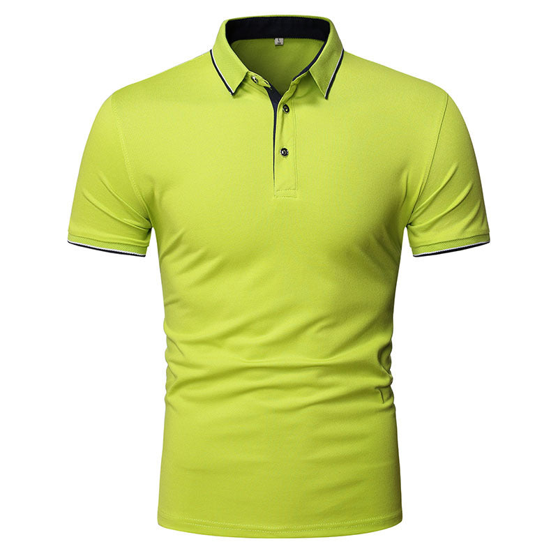Lapel Men's Top Solid Color