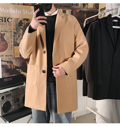 Mid-length Coat Men's Slim