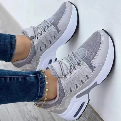 Lace Up Sneakers Women Wedge Heel