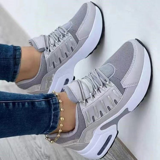 Lace Up Sneakers Women Wedge Heel