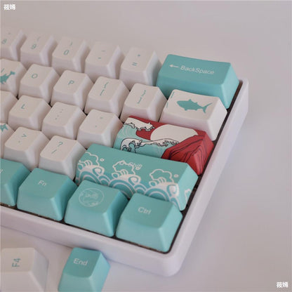 Coral Sea Keycaps PBT Five-sided Sublimation