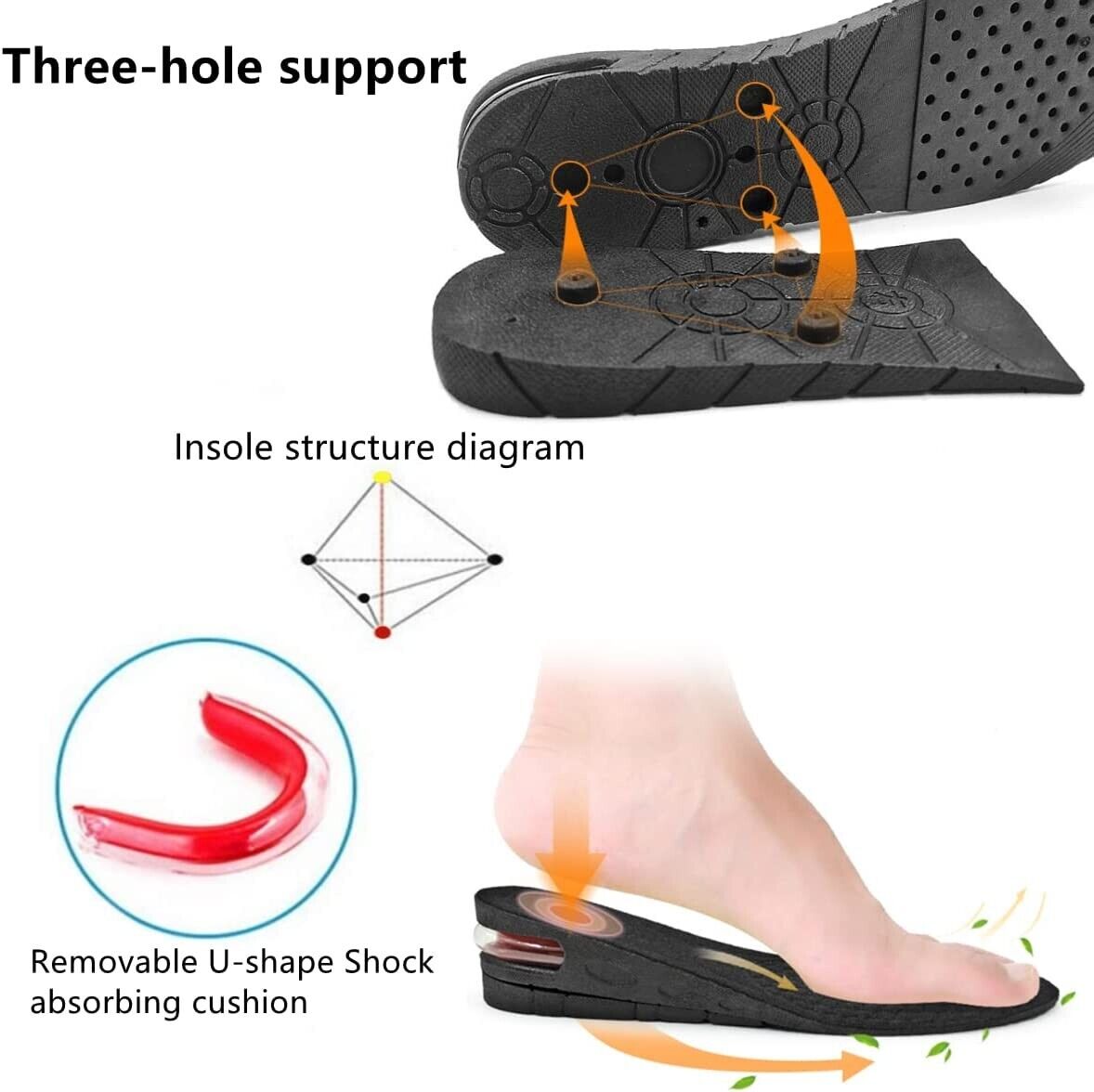 Eight Increase Insole Height Invisible Lift Adjustable Heel Lifting Inserts Shoe Pads Women Men Invisible Height Increase Insoles Heel Lift Taller Shoe Inserts Pad