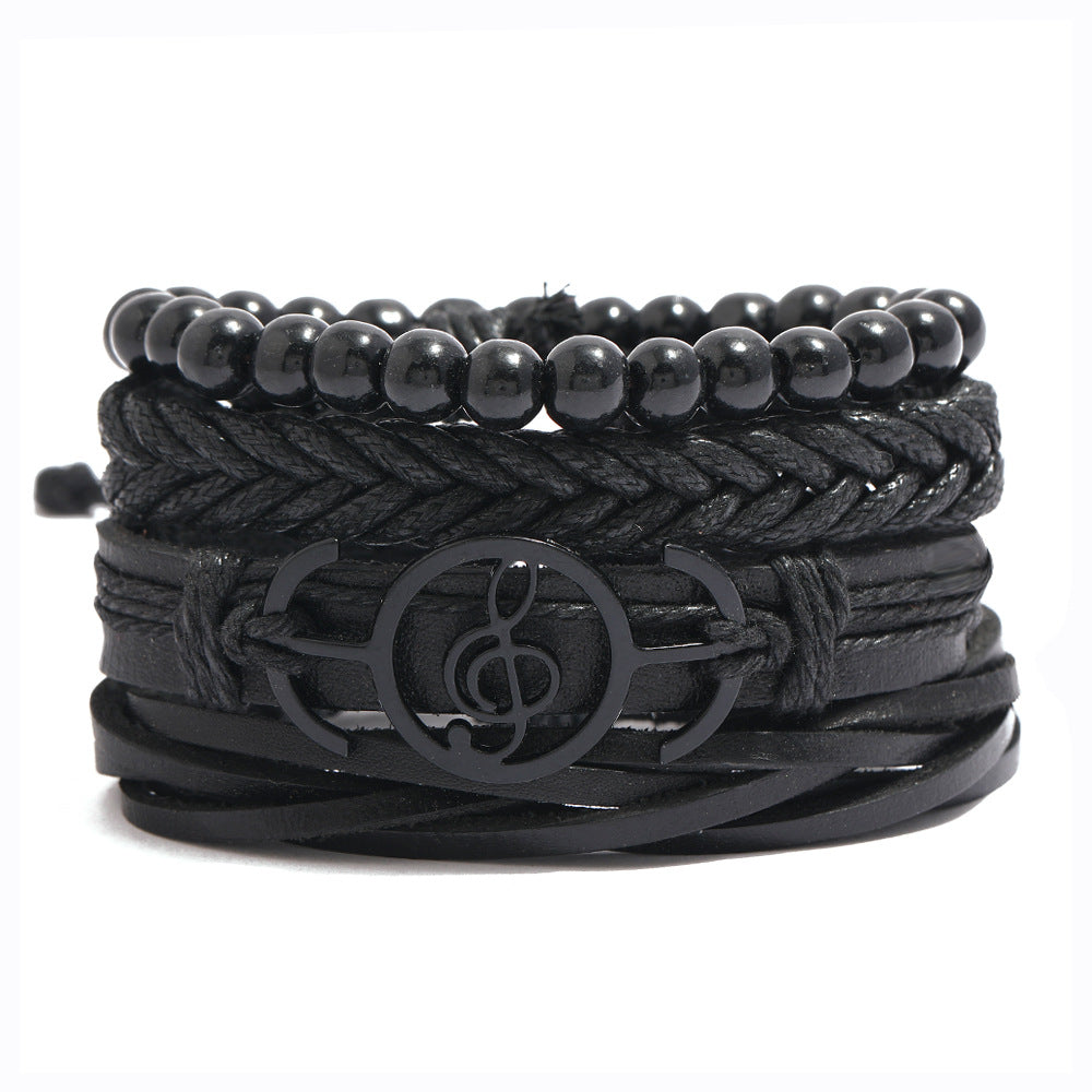 Men's Vintage Leather Bracelet Set
