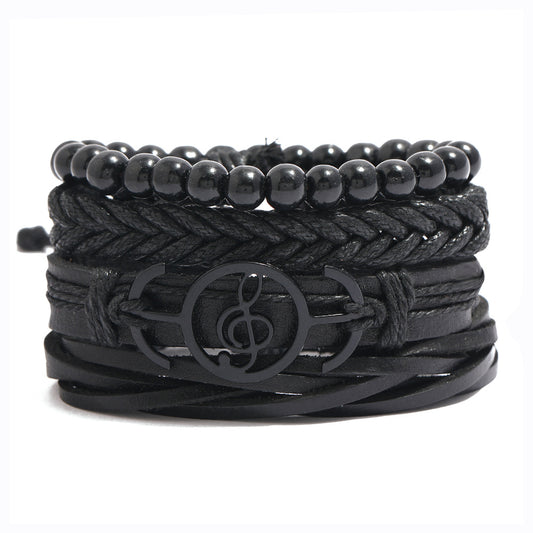 Men's Vintage Leather Bracelet Set